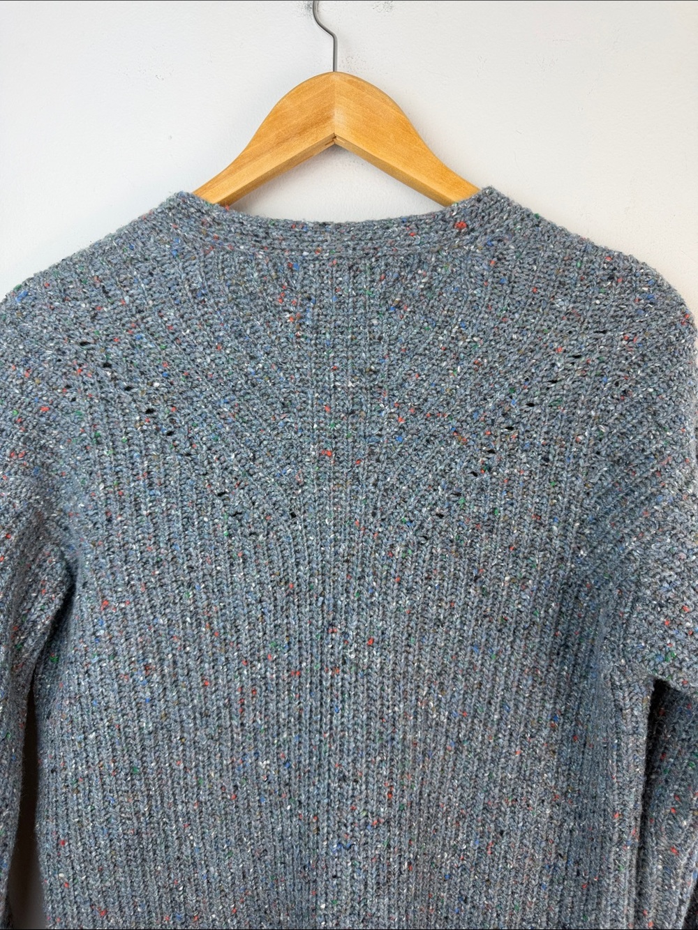 Rag & Bone Eco Donegal V-Neck Blue Sweater XS Relaxed Fit Recycled Wool Blend - Picture 11 of 16